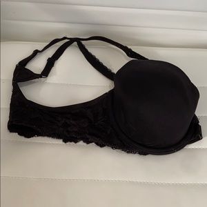 Victoria’s Secret cross back bra black lace cotton
